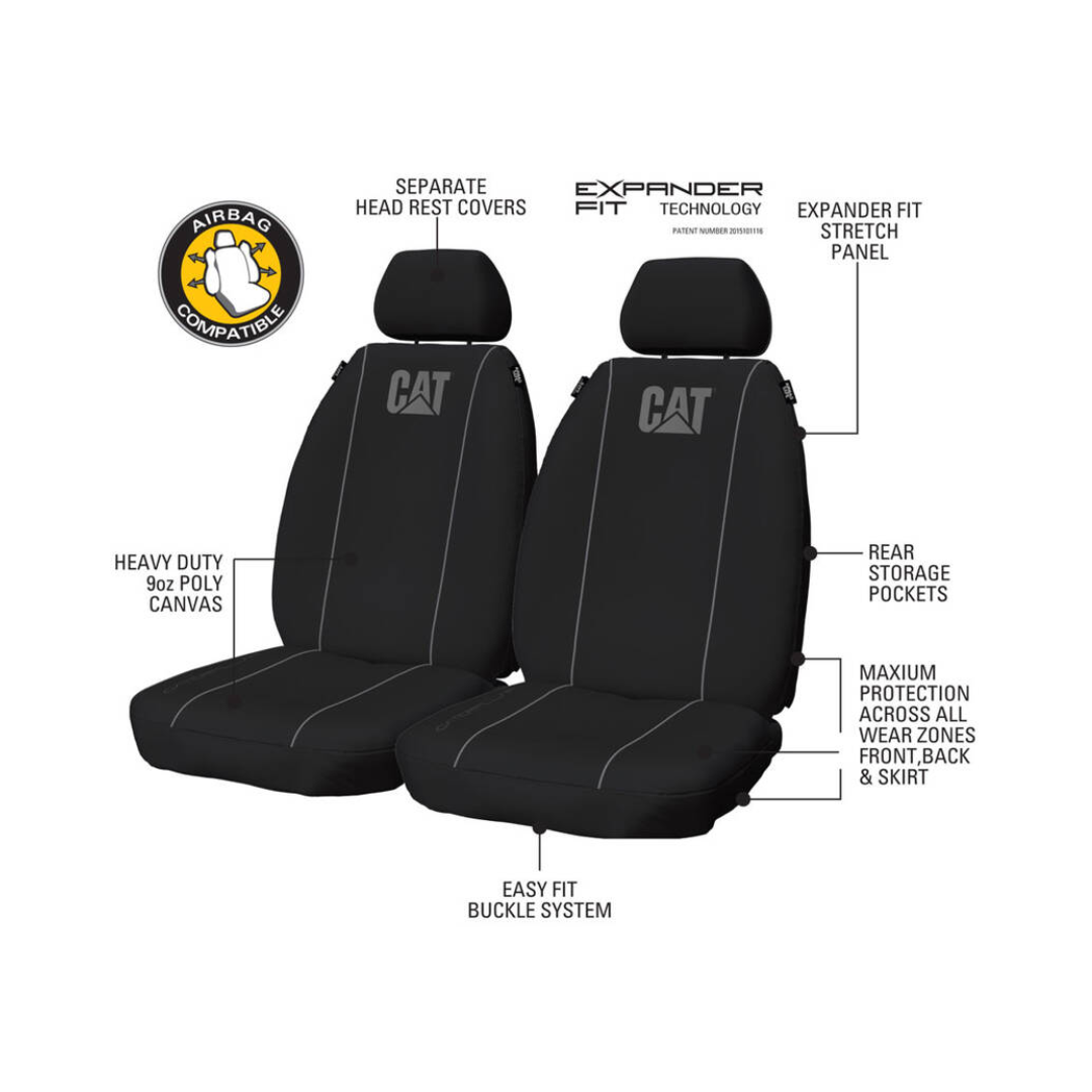 Cat Poly Canvas Car Seat Covers