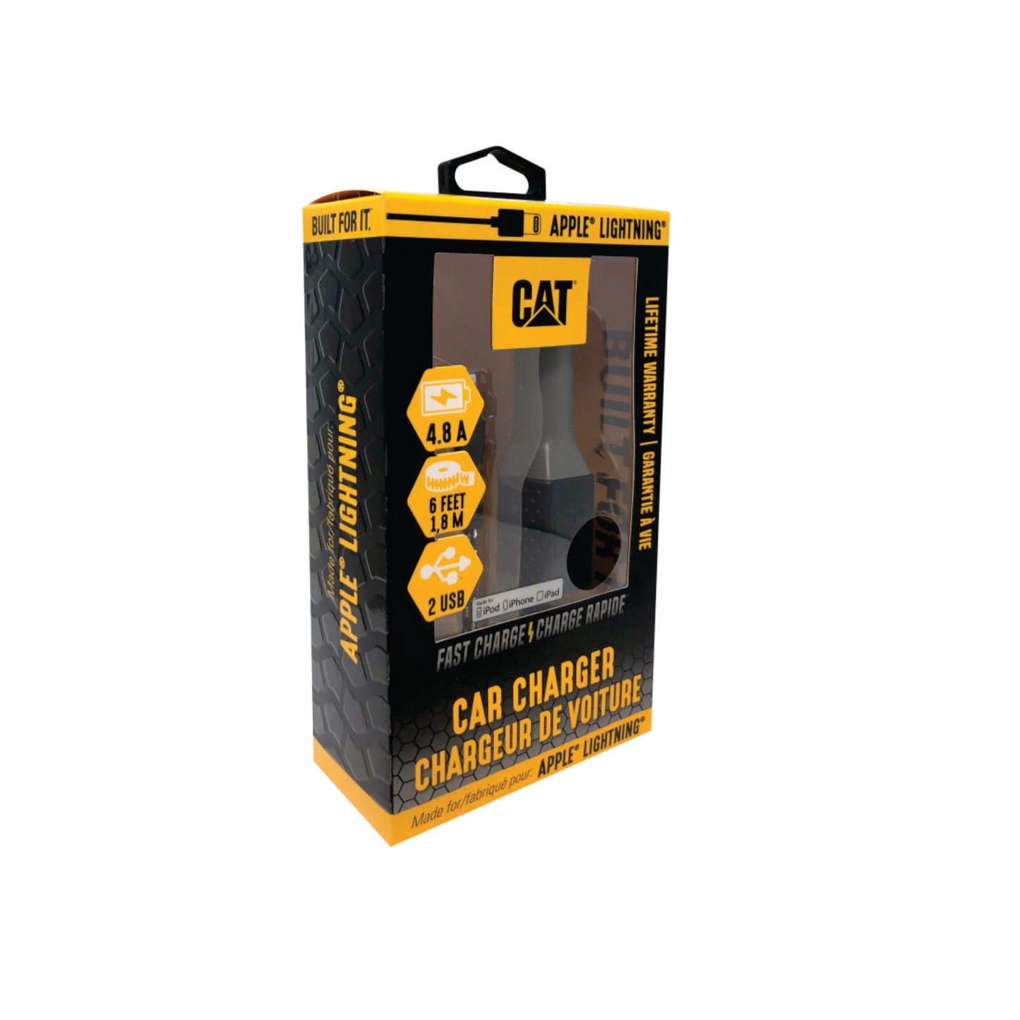 Cat 4.8amp Car Charger - Lightning Cord