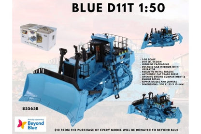 LIMITED EDITION Cat Diecast Scale Model BLUE D11T Track-Type Tractor Dozer (JEL design)