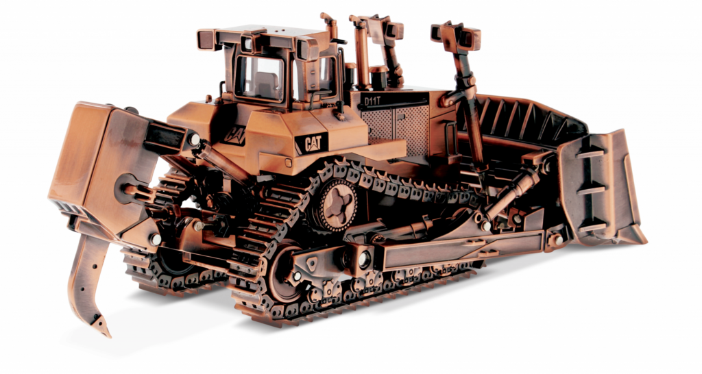 Cat Diecast D11T Track-Type Tractor Commemorative Edition Copper Plated