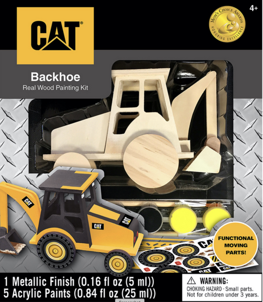Cat Backhoe Wood Paint Kit Earthmoving Machines