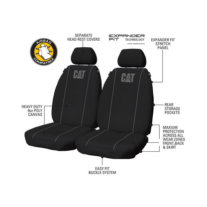 Cat Poly Canvas Car Seat Covers