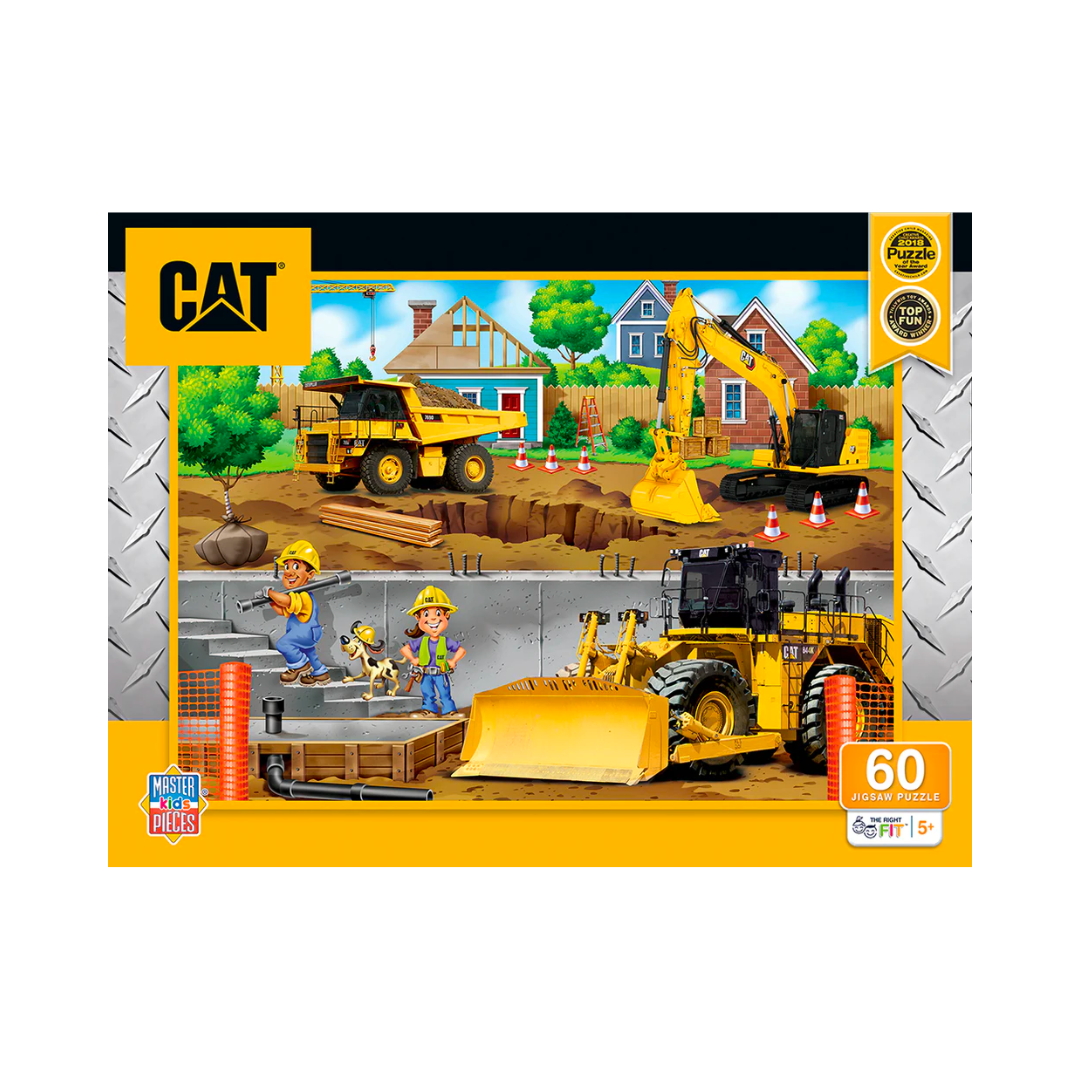 Cat In My Neighborhood 60Pc Puzzle Earthmoving Machines