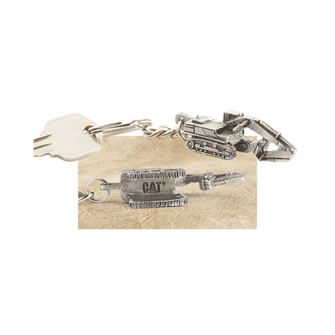 Pewter Excavator Keychain