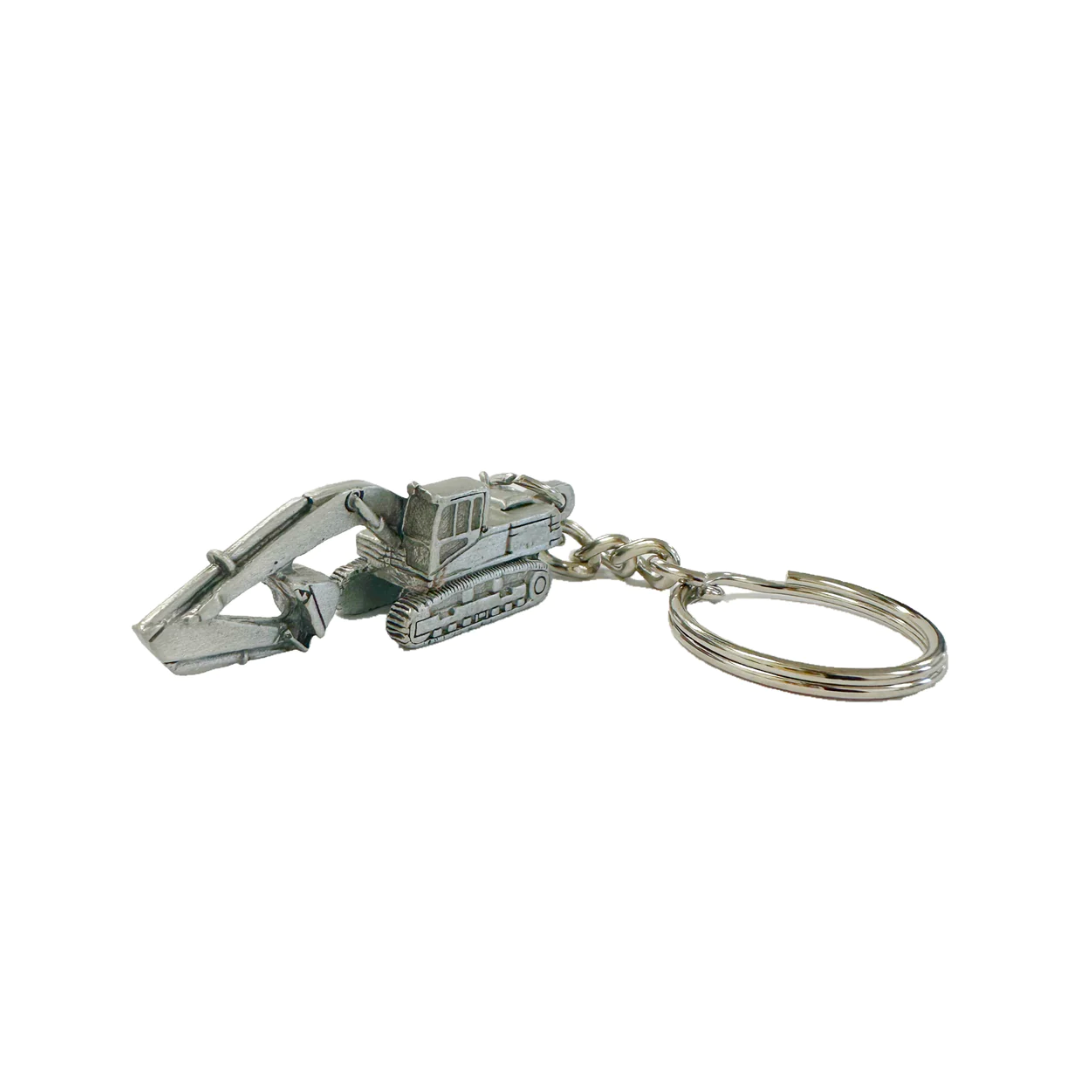 Pewter Excavator Keychain